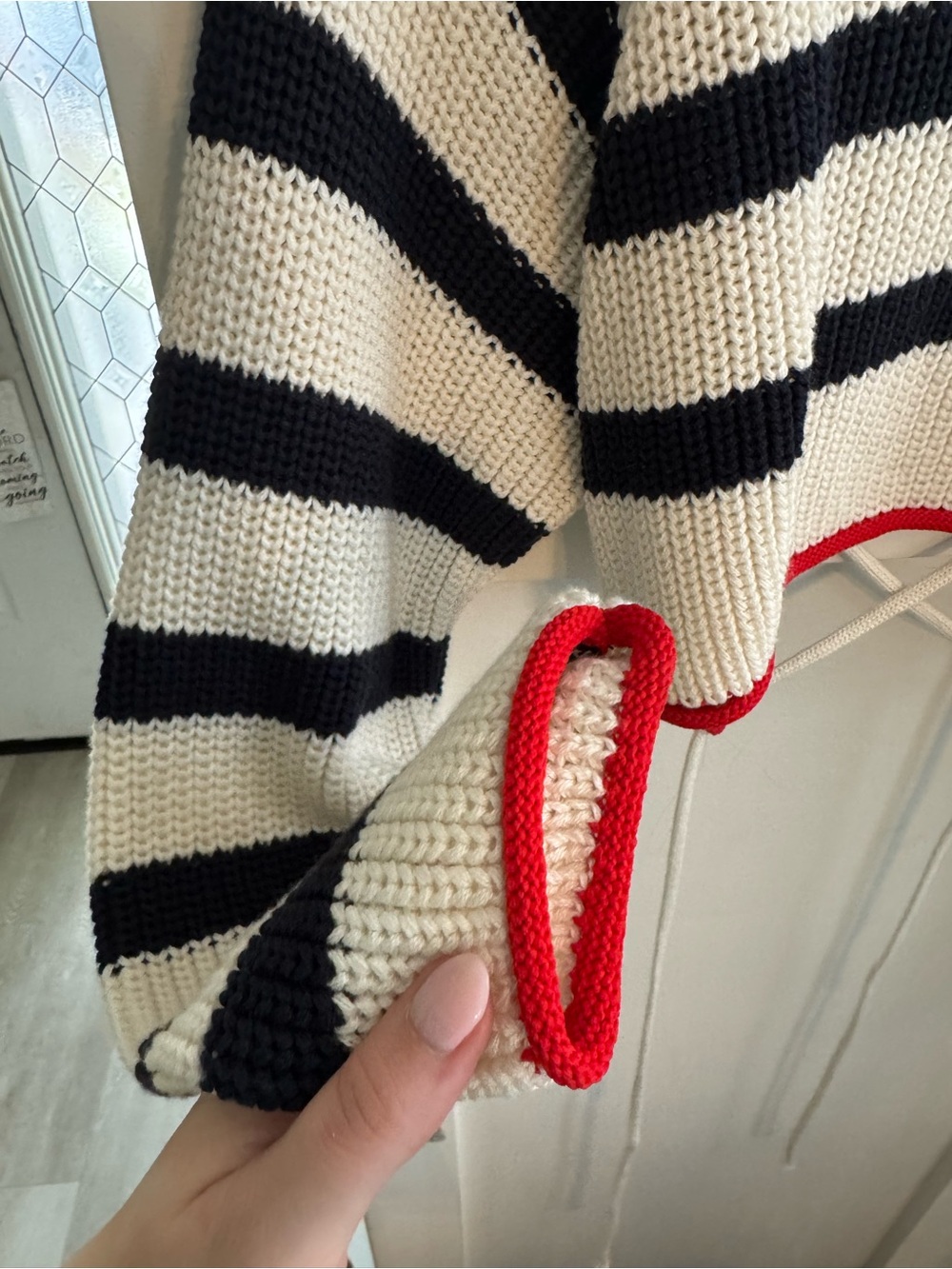 Zara Striped Open Back Cropped Sweater - Picture 4 of 8